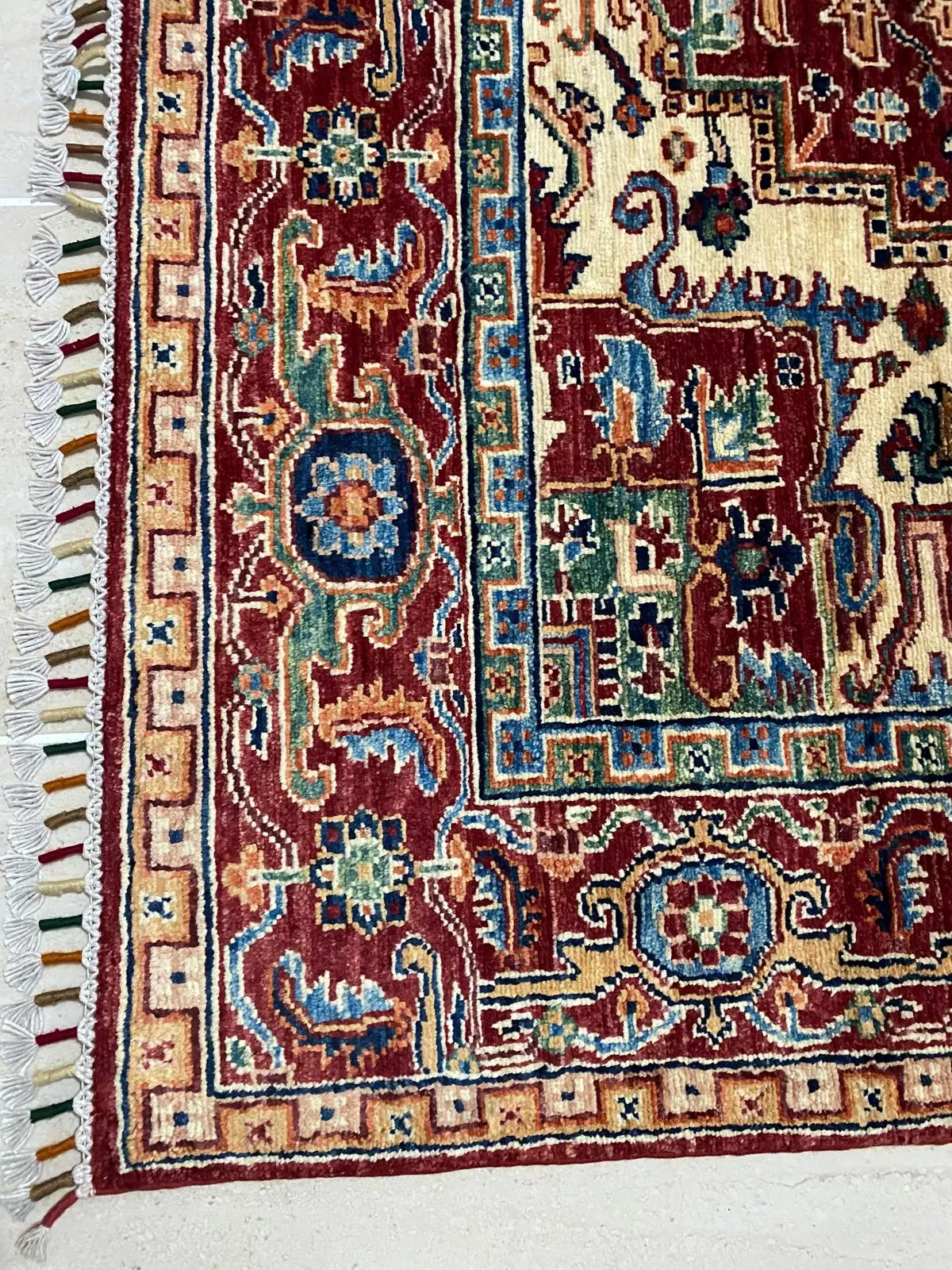 Afgan El Dokuma Hariz Halı %100 Saf Yün 1.98x1.50=2.97m2 35x40 ilmek