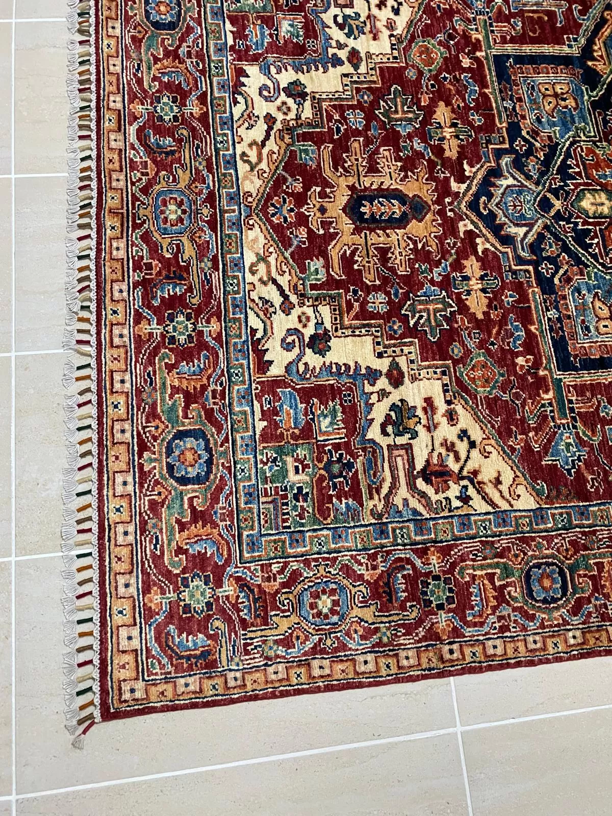 Afgan El Dokuma Hariz Halı %100 Saf Yün 1.98x1.50=2.97m2 35x40 ilmek